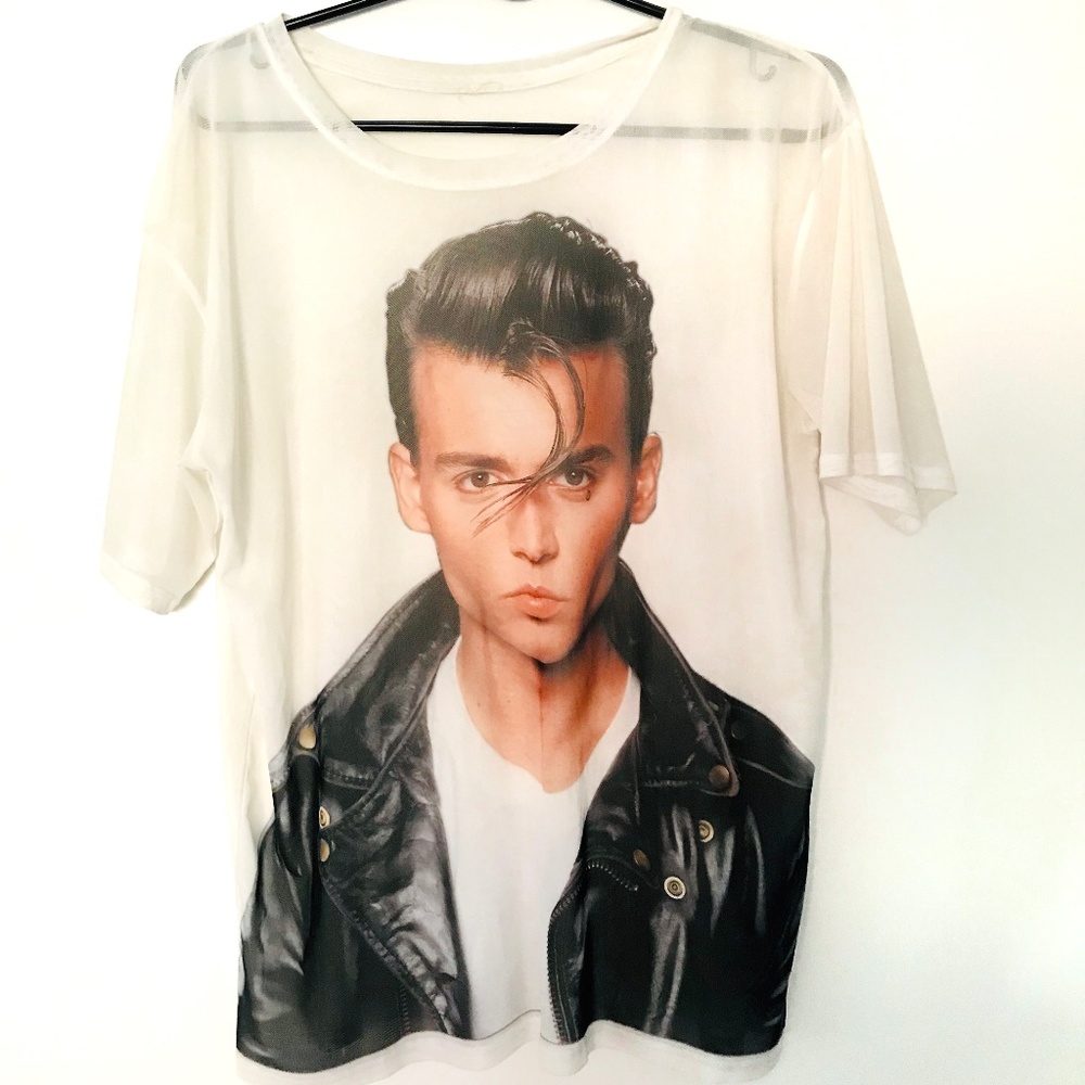 Iconic Forever 21 Cry Baby Johnny Depp Mesh Tee Te